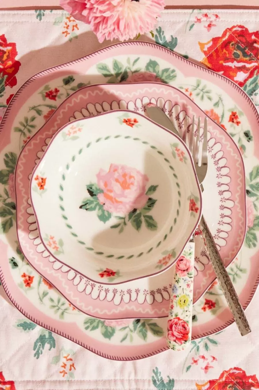 Cath Kidston ARCHIVE ROSE NEW BONE CHINA PASTA BOWL Pink Cheap