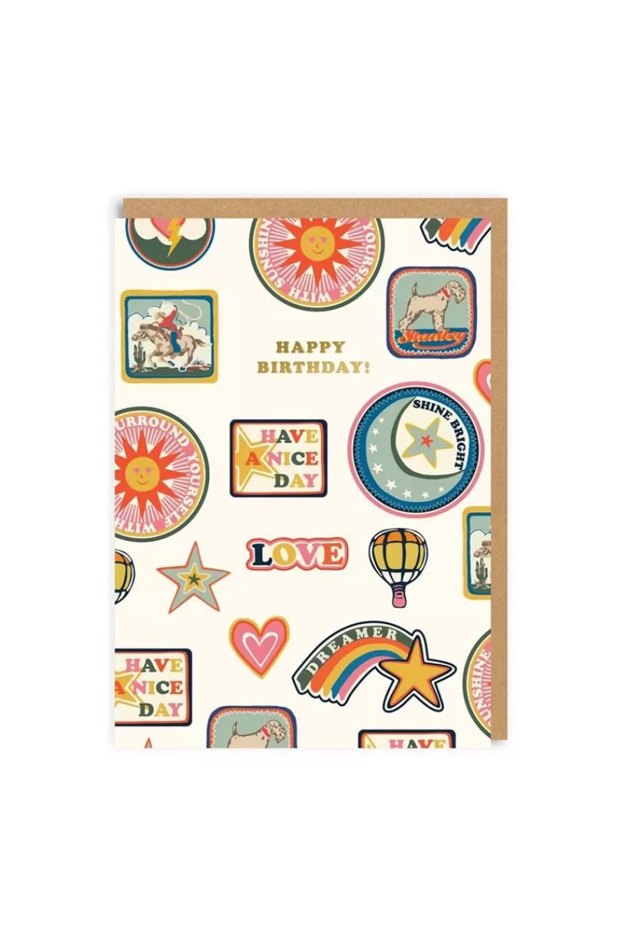 Cath Kidston Birthday Patches AOPGreeting Card (A6) Multi Fashion