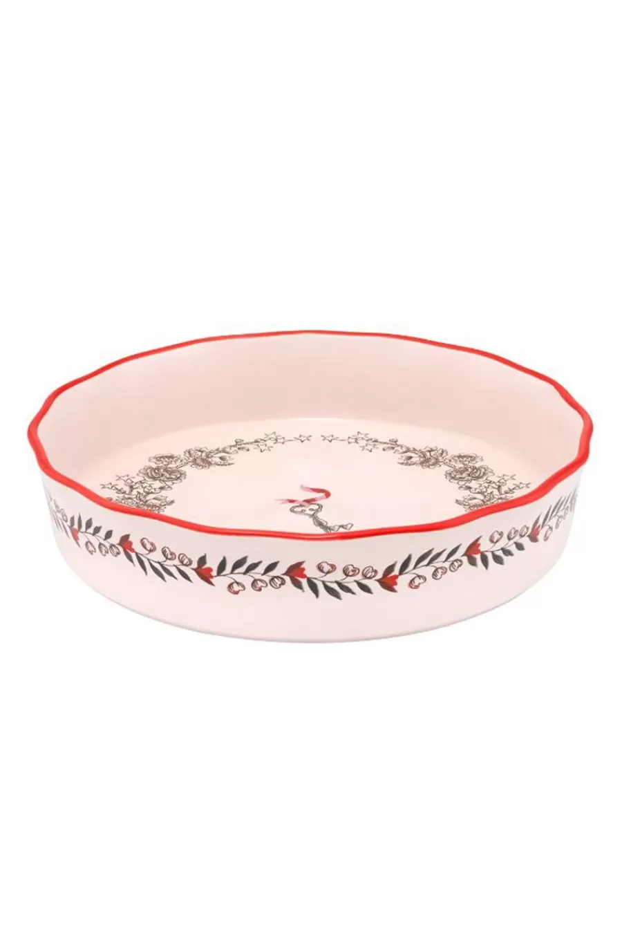 Cath Kidston Christmas Ribbon Wreath Pie Dish Cream Best