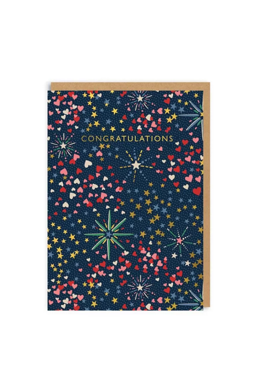 Cath Kidston Congratulations Fireworks (Portrait) Greeting Card (A6) Deep Blue Shop