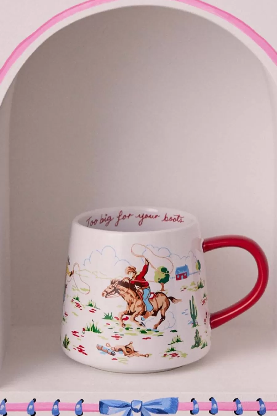 Cath Kidston COWBOY BOOTS BILLIE MUG Cream Clearance