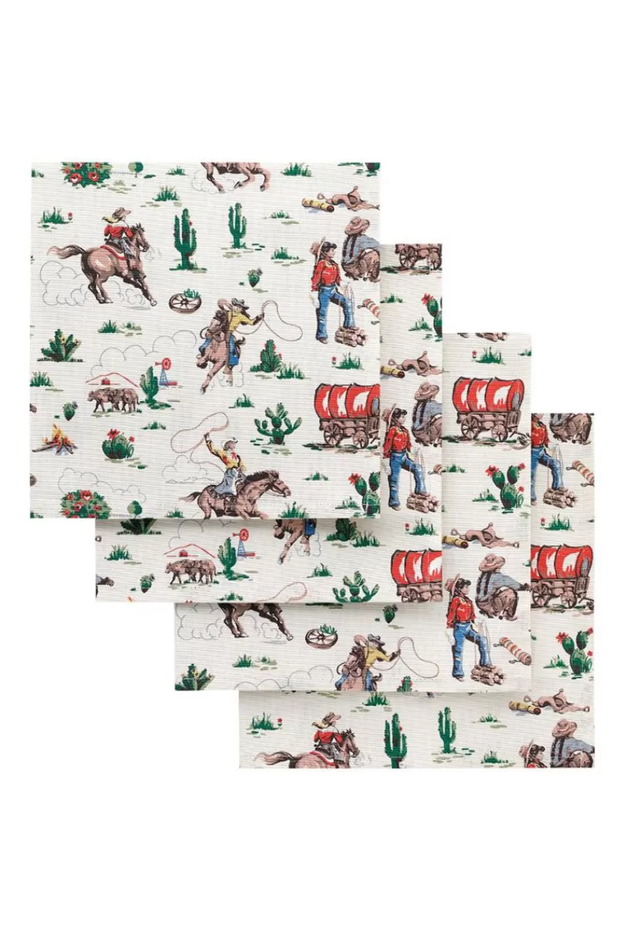 Cath Kidston Cowgirl Set Of 4 Napkins Cream Sale