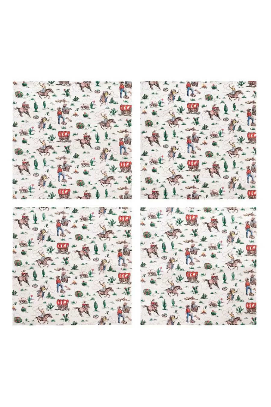 Cath Kidston Cowgirl Set Of 4 Napkins Cream Sale