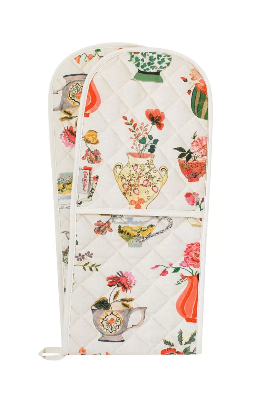 Cath Kidston Cups And Vases Double Oven Glove Cream Fashion