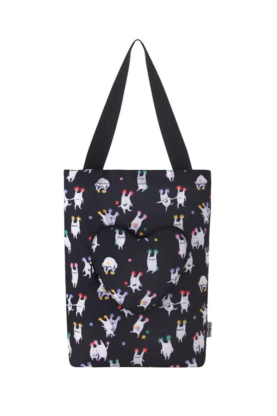 Cath Kidston Good Monsters Foldaway Heart Tote Black Store