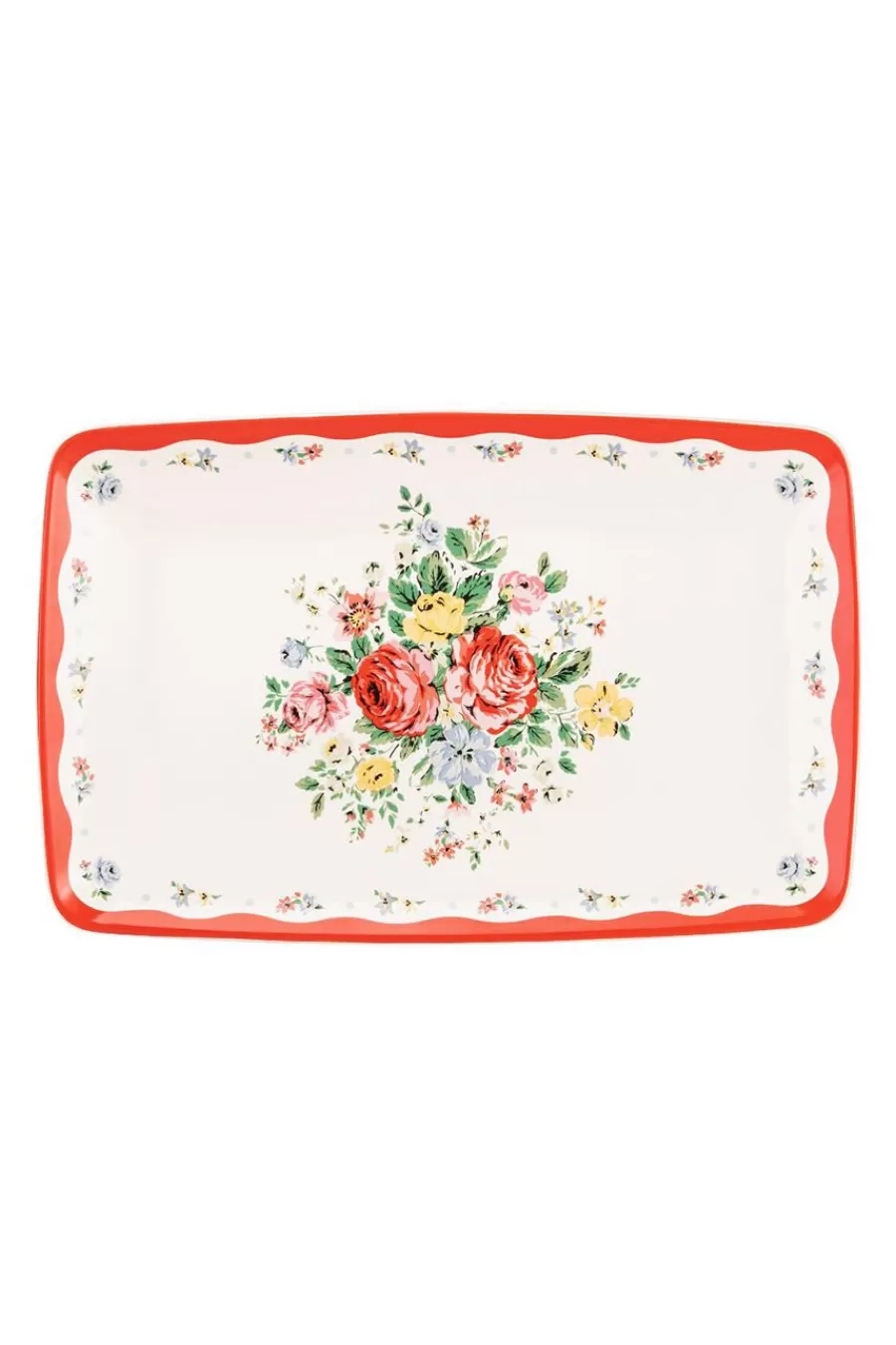 Cath Kidston HAMPSTEAD ROSE RECTANGULAR PLATTER Red Outlet