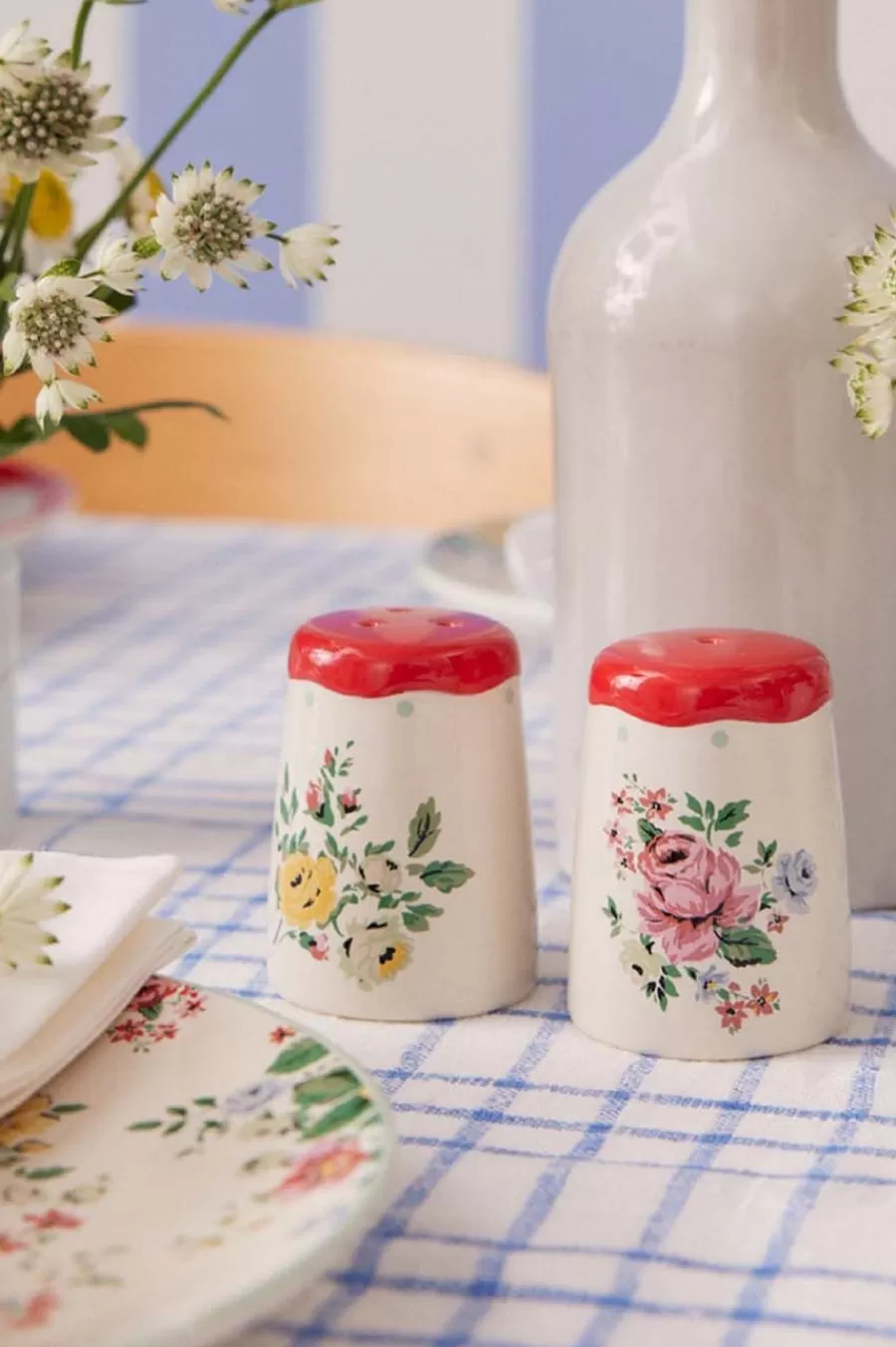 Cath Kidston HAMPSTEAD ROSE SALT & PEPPER SHAKERS Red Fashion