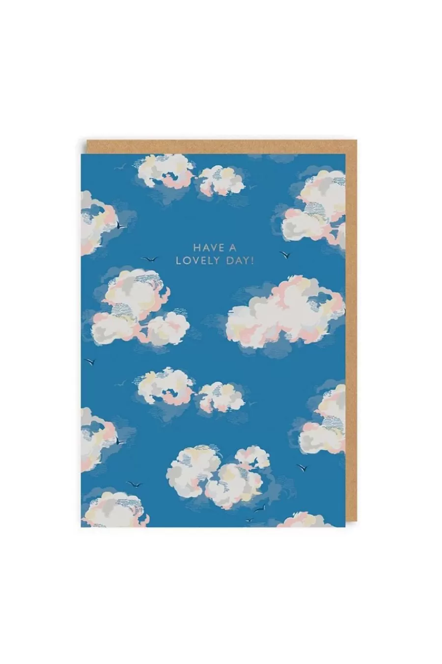 Cath Kidston Have A Lovely Day Clouds Greeting Card (A6) Pale Blue Flash Sale