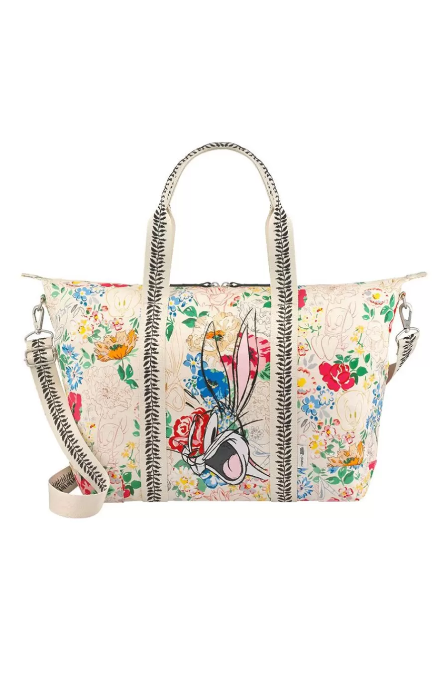 Cath Kidston Looney Tunes Foldaway Overnight Bag Cream Discount