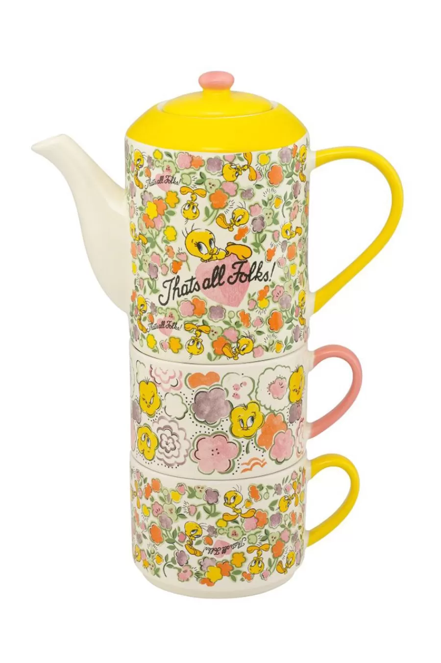 Cath Kidston Looney Tunes Tweety Ditsy Boxed Tea For Two Yellow Online