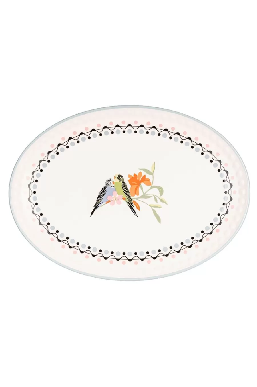 Cath Kidston Love Budgies Oval Platter Multi Store