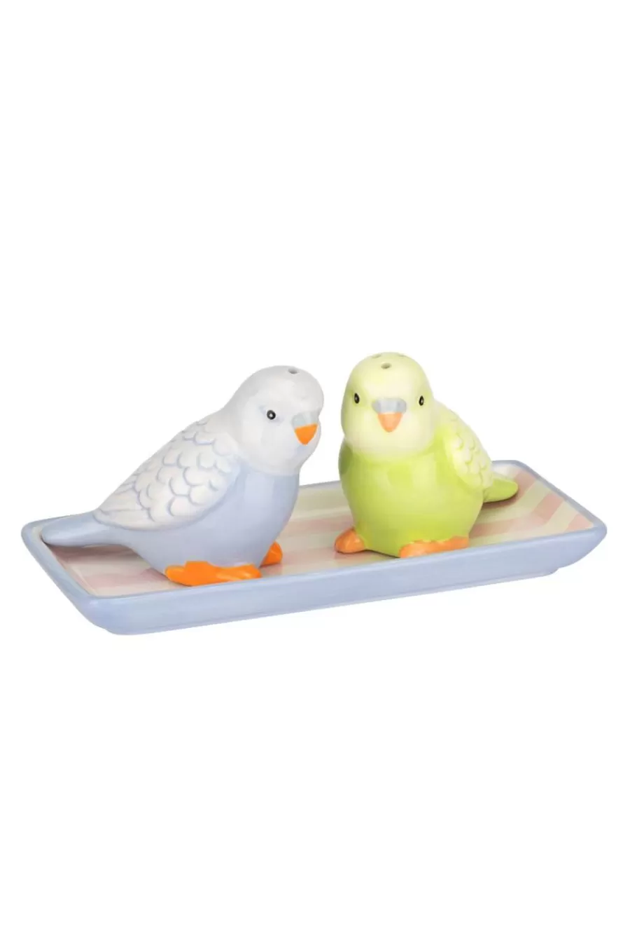 Cath Kidston Love Budgies Salt & Pepper Shakers On Tray Multi Sale