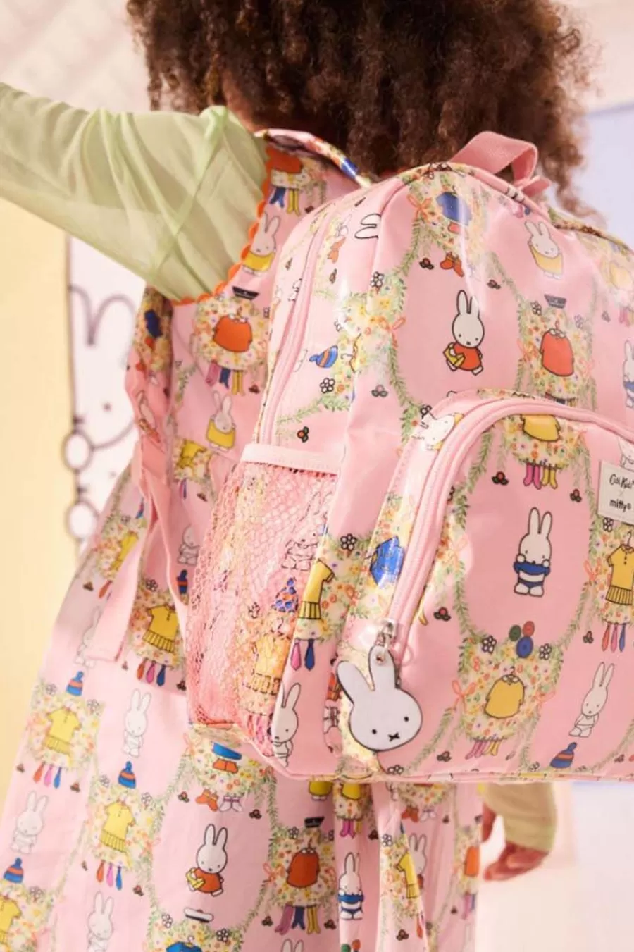 Cath Kidston MIFFY PLACEMENT KIDS CLASSIC LARGE BACKPACK WITH MESH POCKET Pink Outlet