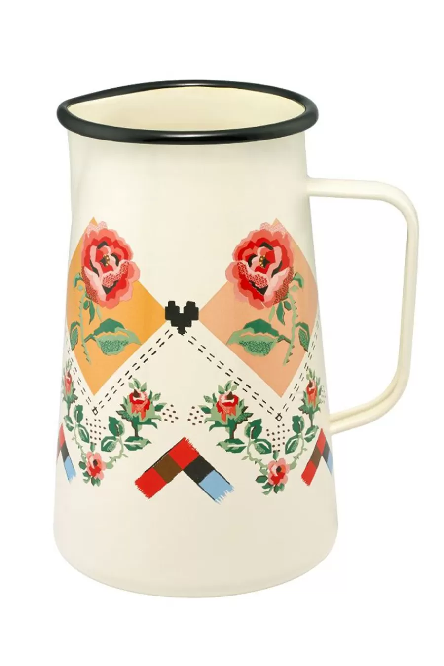 Cath Kidston Patchwork Enamel Jug Cream/Pink Shop