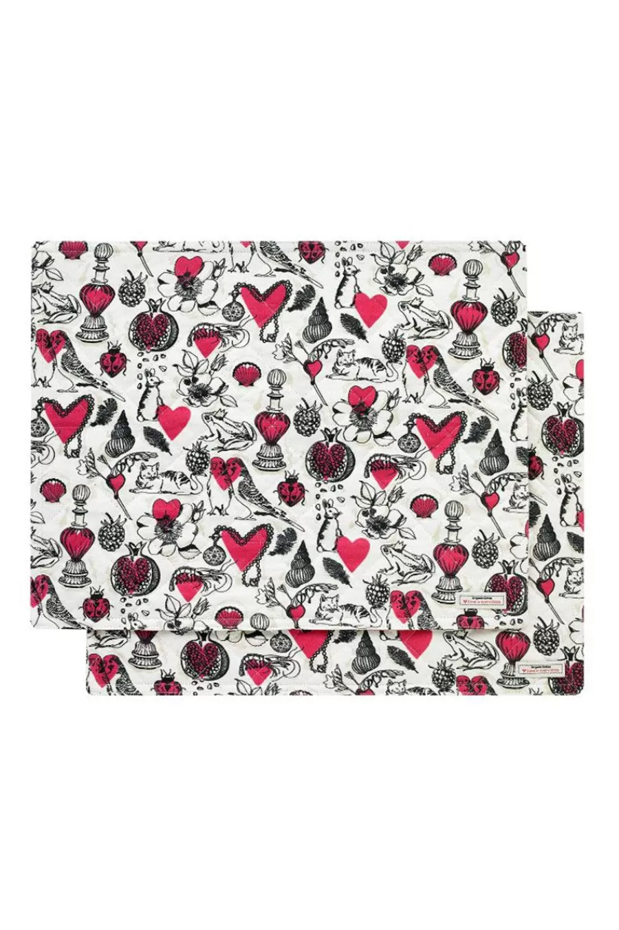 Cath Kidston Shape My Heart Set Of 2 Quilted Placemat Cream Shop