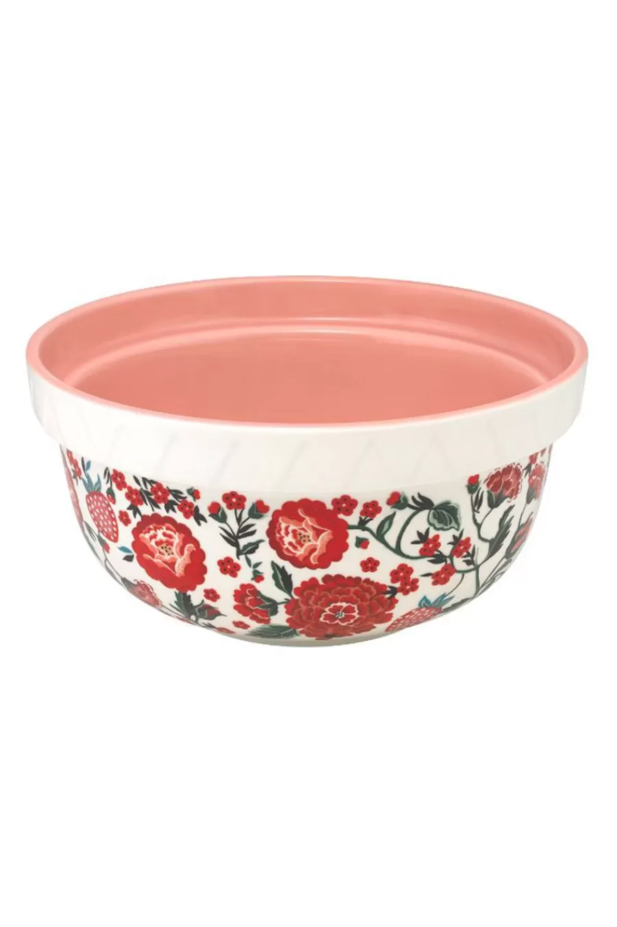 Cath Kidston Strawberry Garden Mixing Bowl Cream/Pink Best Sale