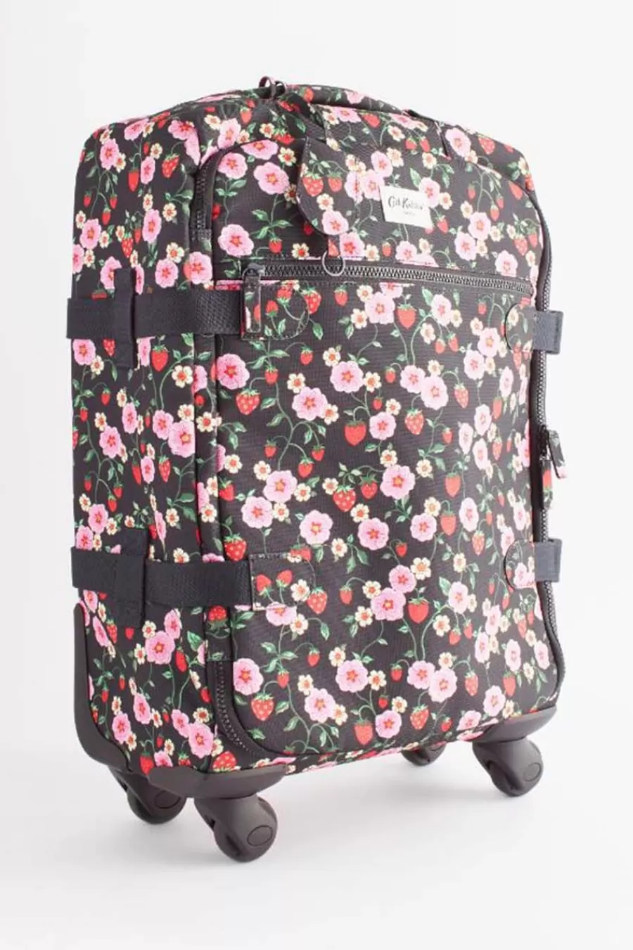 Cath Kidston STRAWBERRY SUITCASE WHEELS (22" Check-in Suitcase) Black Shop