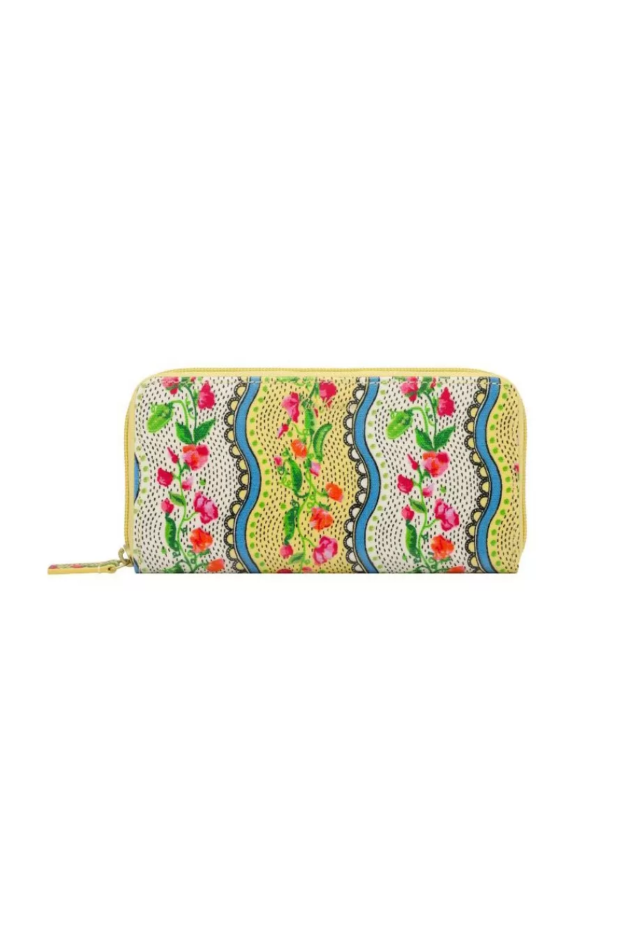 Cath Kidston Sweet Pea Stripe Small Continental Zip Wallet Yellow Store