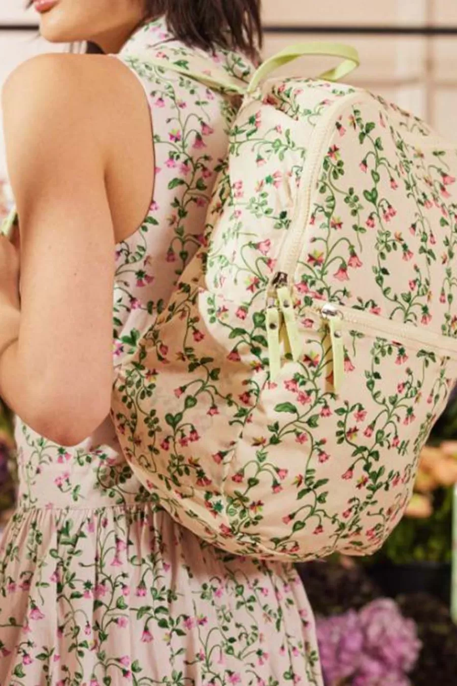 Cath Kidston TWIN FLOWERS FOLDAWAY BACKPACK Cream Best